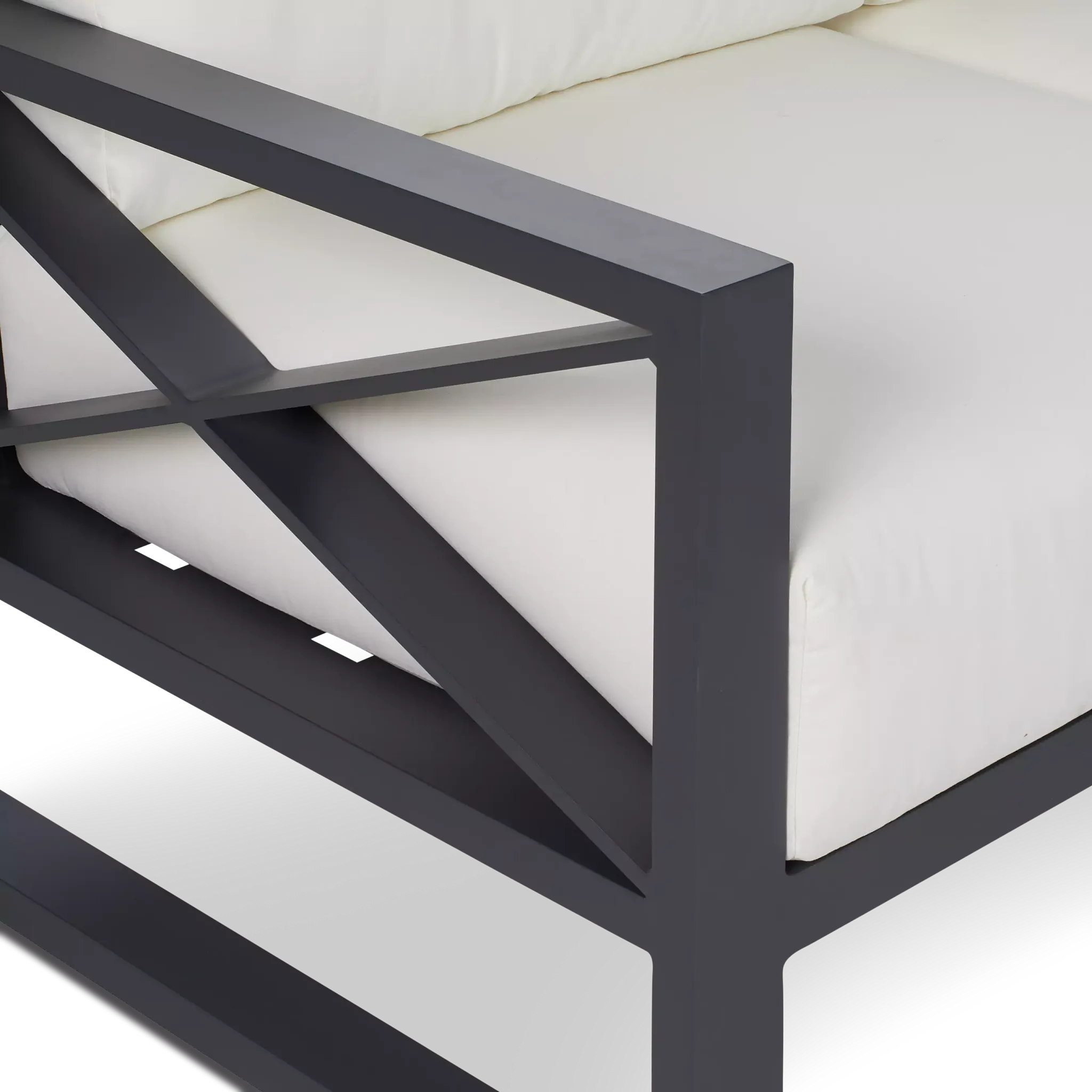 Linear Dark Gray White Aluminum Sofa