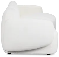 Halsey White Fabric Small Right Cuddler Sectional