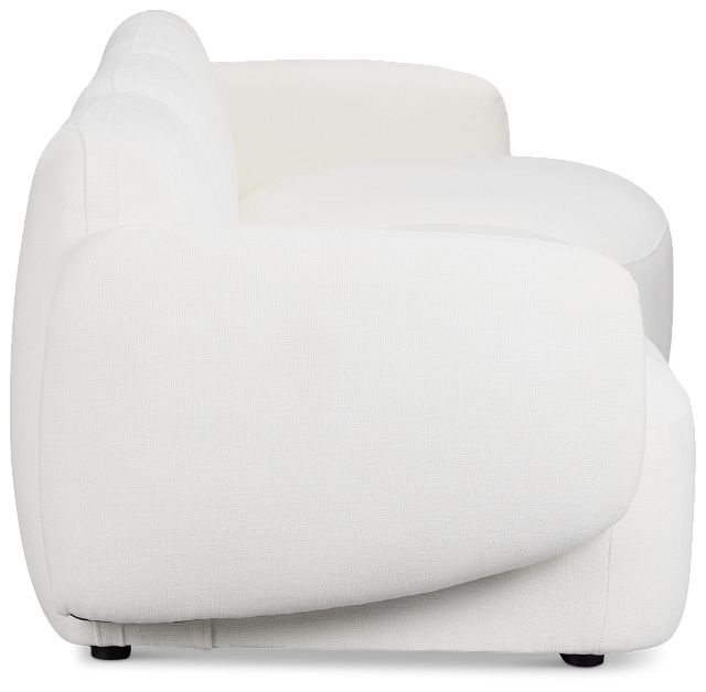 Halsey White Fabric Small Right Cuddler Sectional