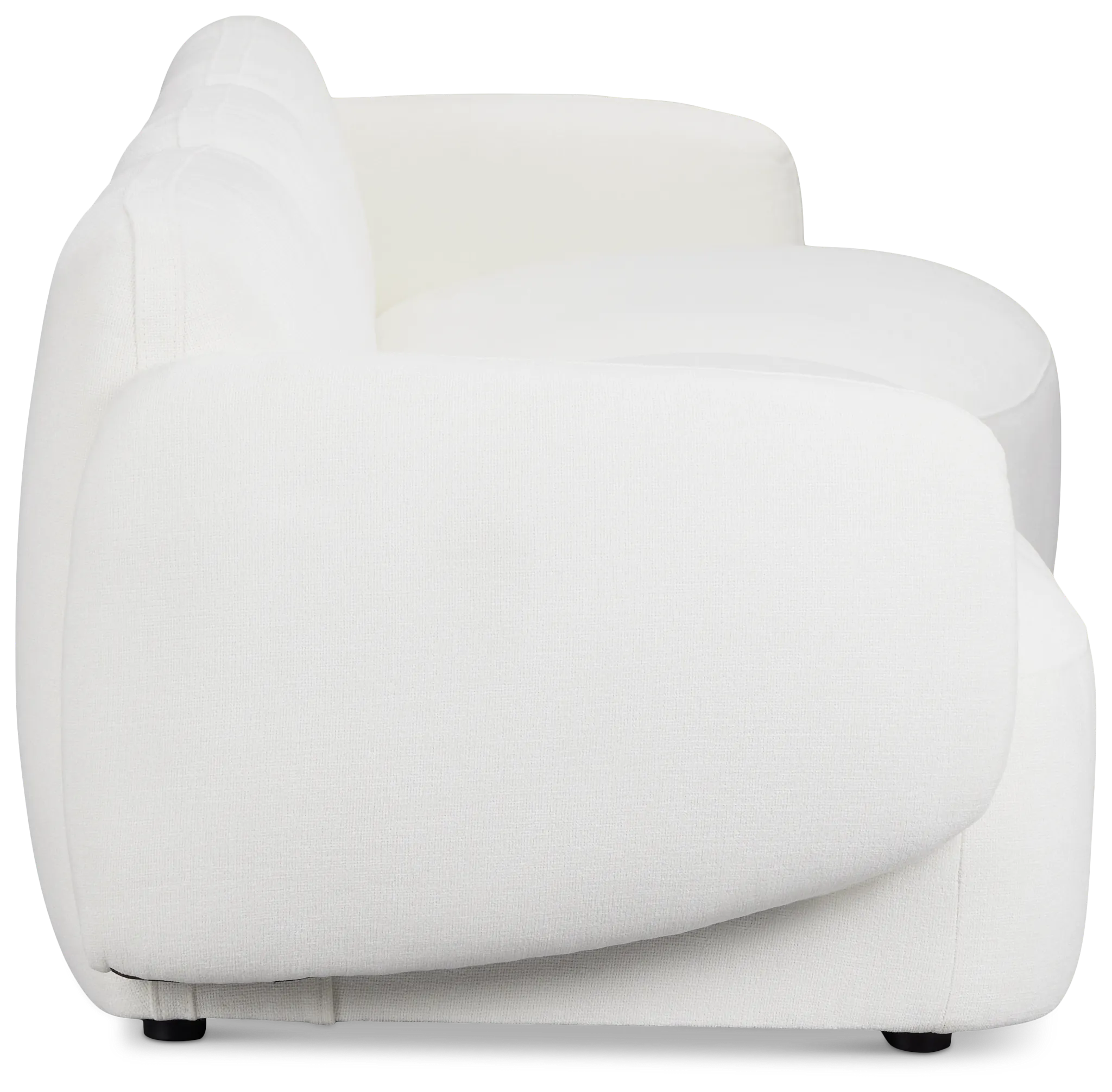 Halsey White Fabric Small Right Cuddler Sectional