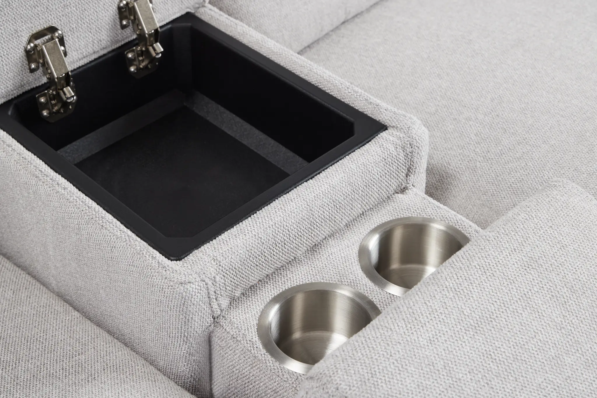 Callum Light Gray Fabric Medium Dual Manual 2-arm Sectional Callum Light Gray Fabric Medium Dual Manual 2-arm Sectional