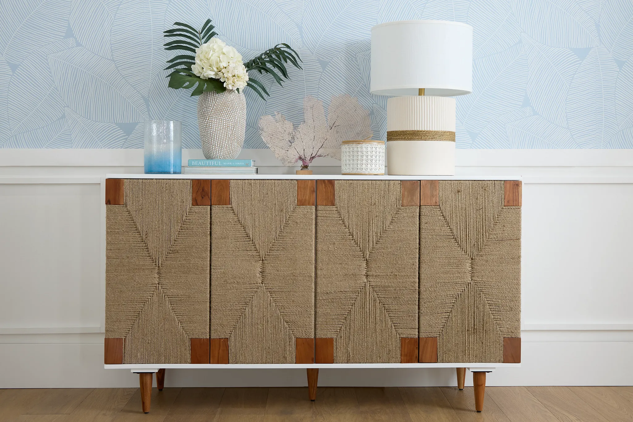 Woven Two-tone Four-door Cabinet