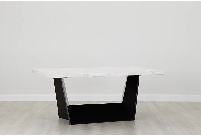 Auburn White Marble Rectangular Table