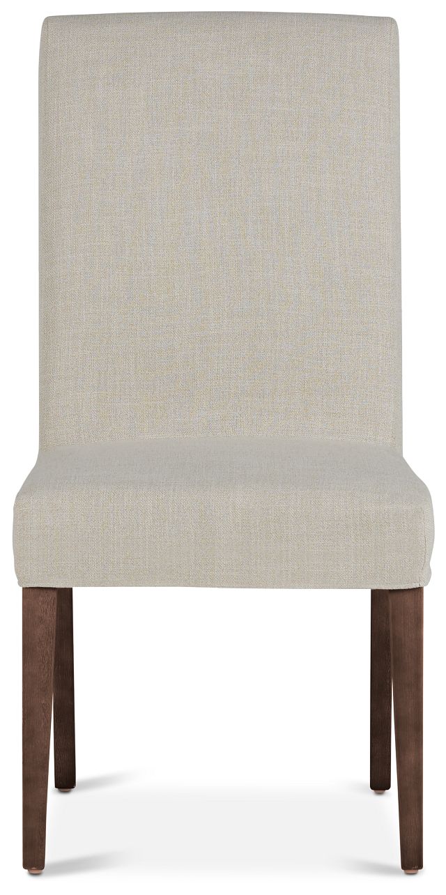 Harbor Light Beige Short Slipcover Chair With Medium-tone Leg (2)