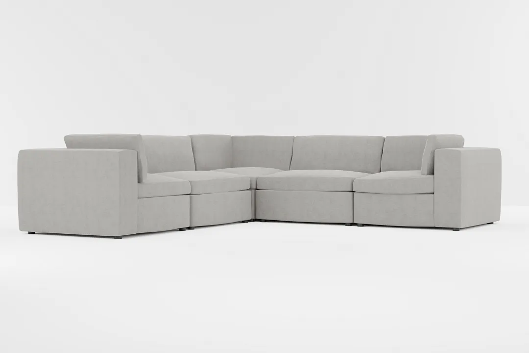 Destin Maguire Gray Fabric 5-piece Modular Sectional