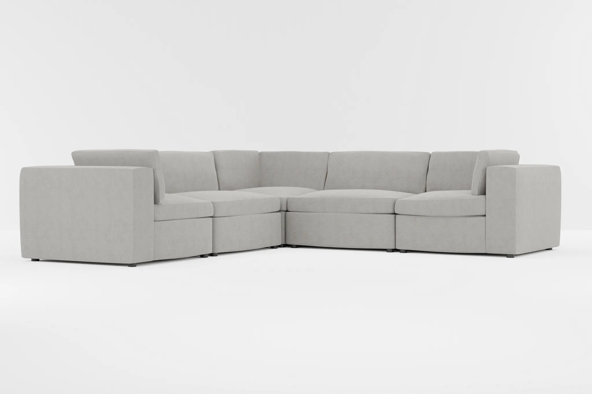 Destin Maguire Gray Fabric 5-piece Modular Sectional