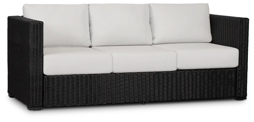 Montecito Black Sofa With Light Beige Cushions Montecito Black Sofa With Light Beige Cushions