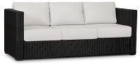 Montecito Black Sofa With Light Beige Cushions