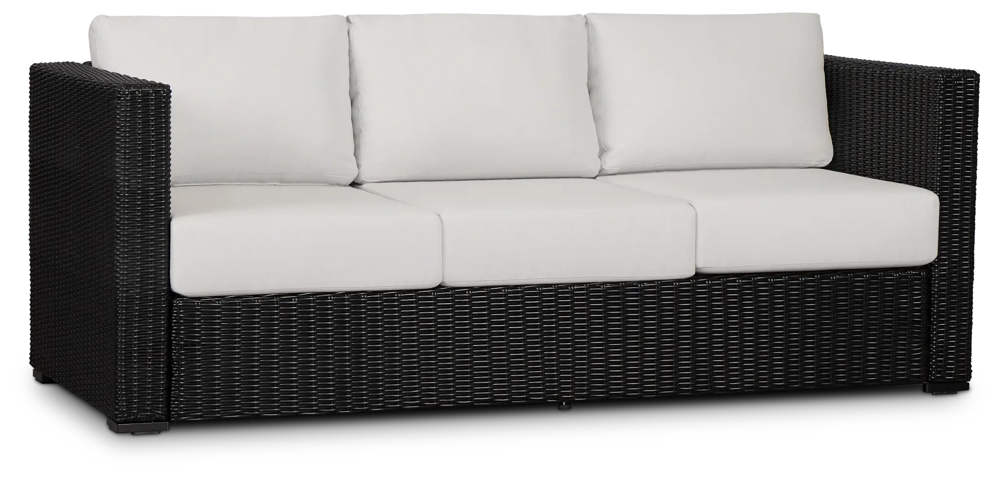 Montecito Black Sofa With Light Beige Cushions Montecito Black Sofa With Light Beige Cushions