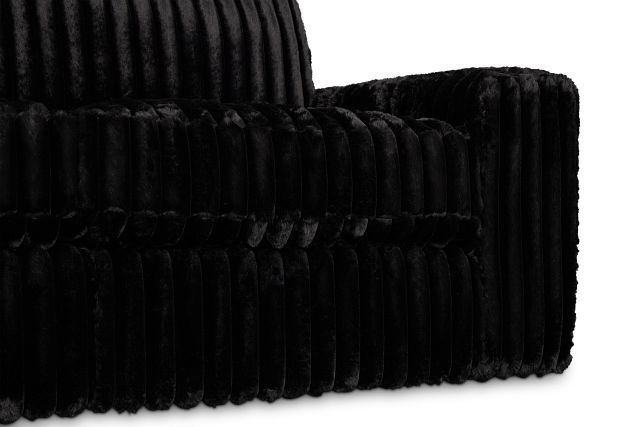 Teddy Black Fabric Small Left Chaise Sectional