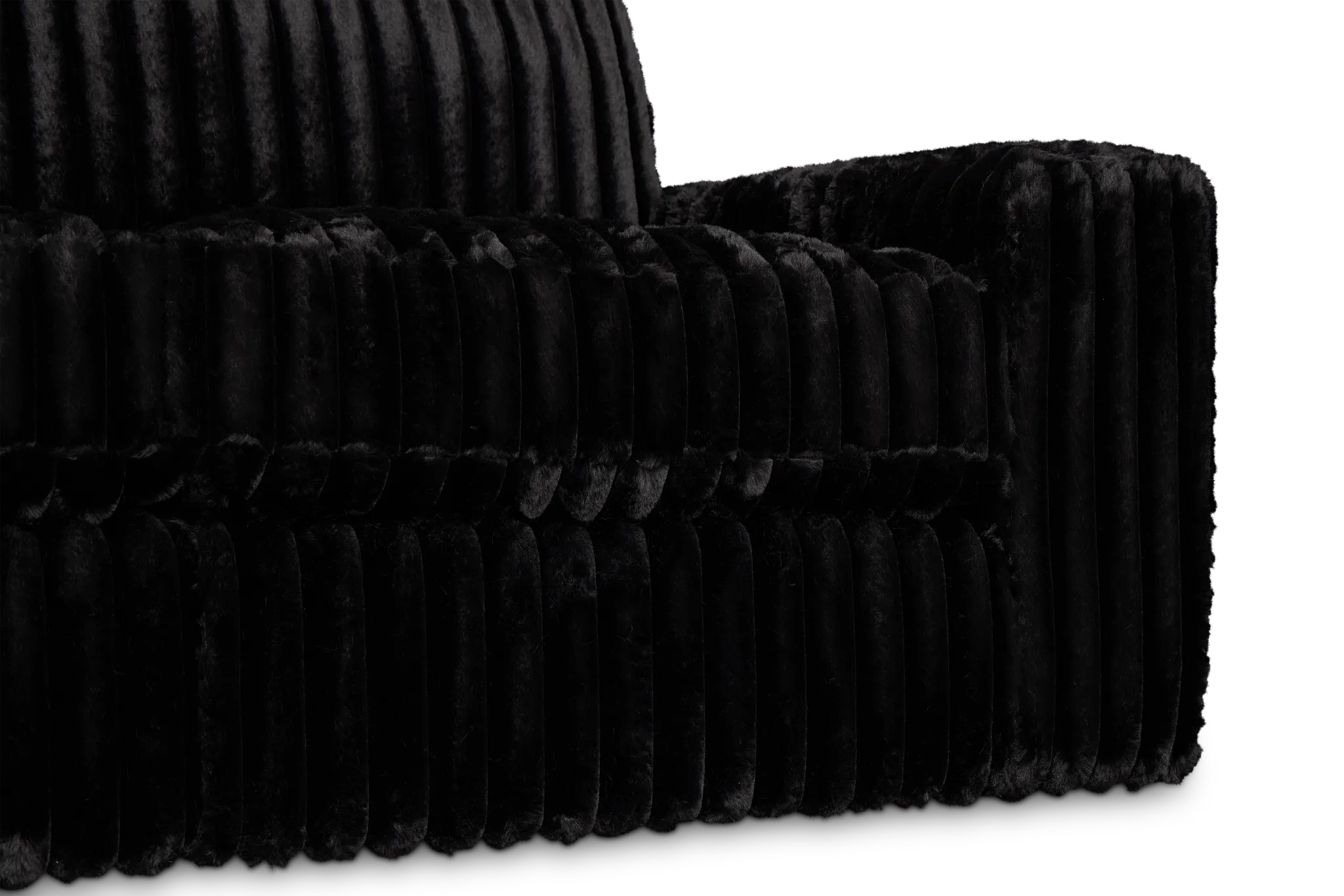 Teddy Black Fabric Small Left Chaise Sectional