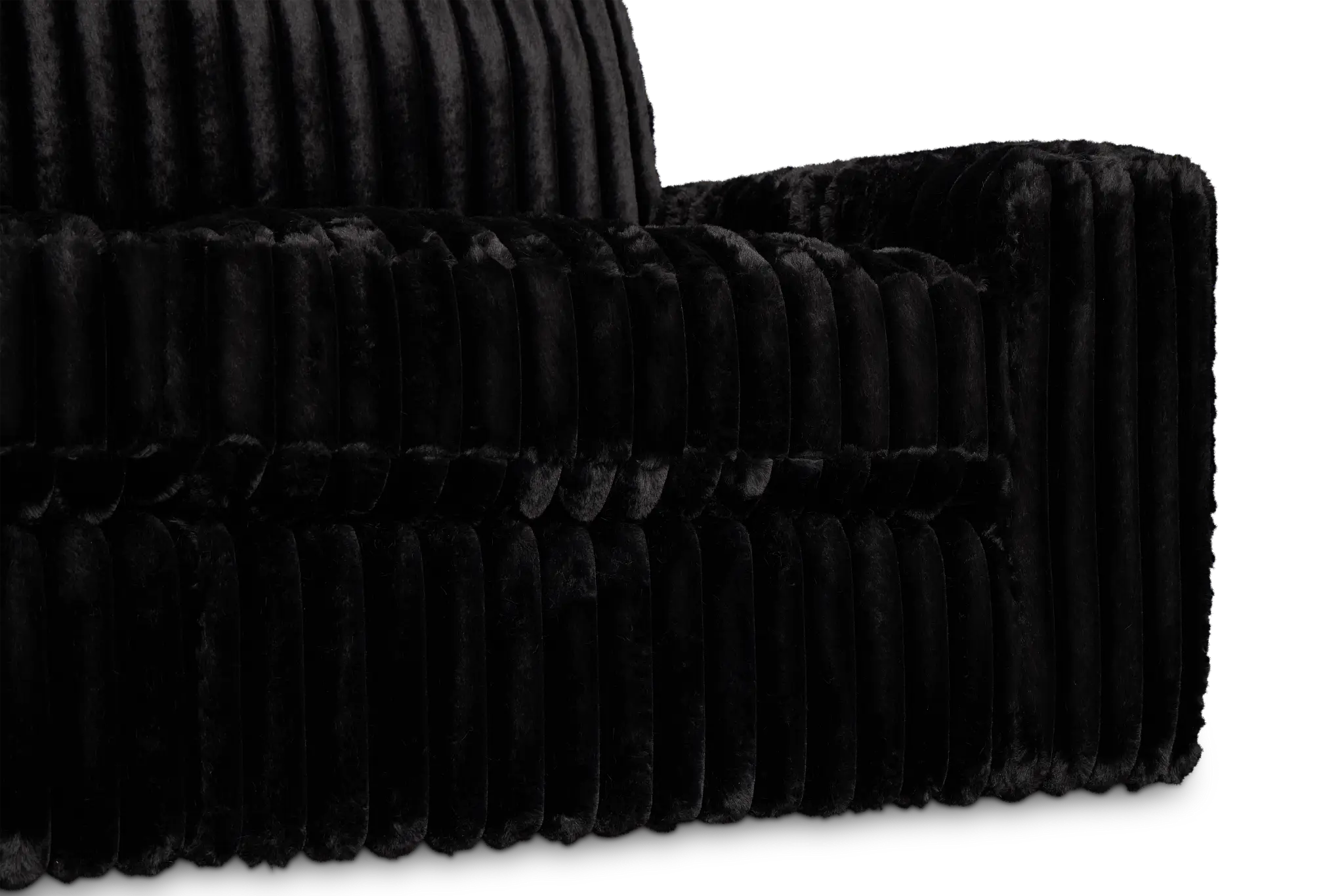 Teddy Black Fabric Small Left Chaise Sectional Teddy Black Fabric Small Left Chaise Sectional