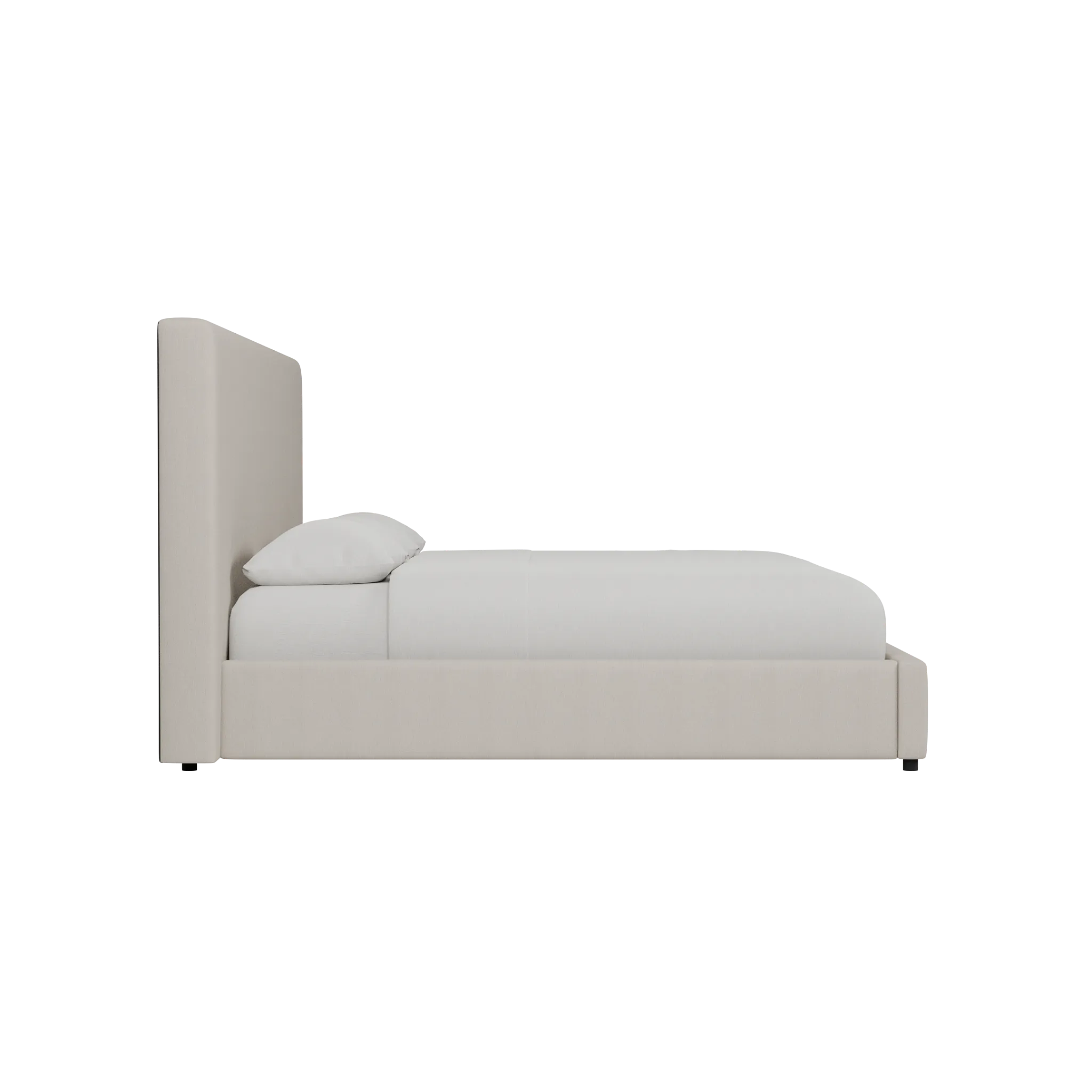 Grayton Revenue Beige 54" Upholstered Platform Bed