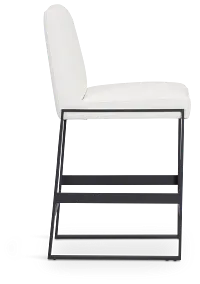 Harlem White 24" Upholstered Barstool