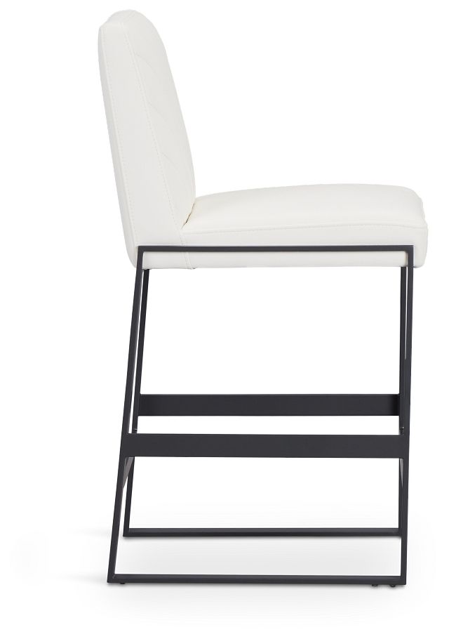 Harlem White 24" Upholstered Barstool