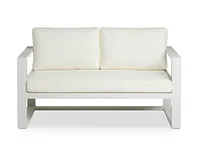 Lisbon White Aluminum Loveseat