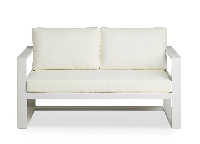 Lisbon White Aluminum Loveseat