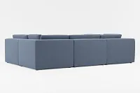 Destin Maguire Blue Fabric 6-piece Pit Sectional