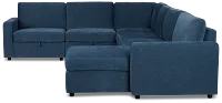 Addie Blue Fabric Medium Right Chaise Storage Sleeper Sectional