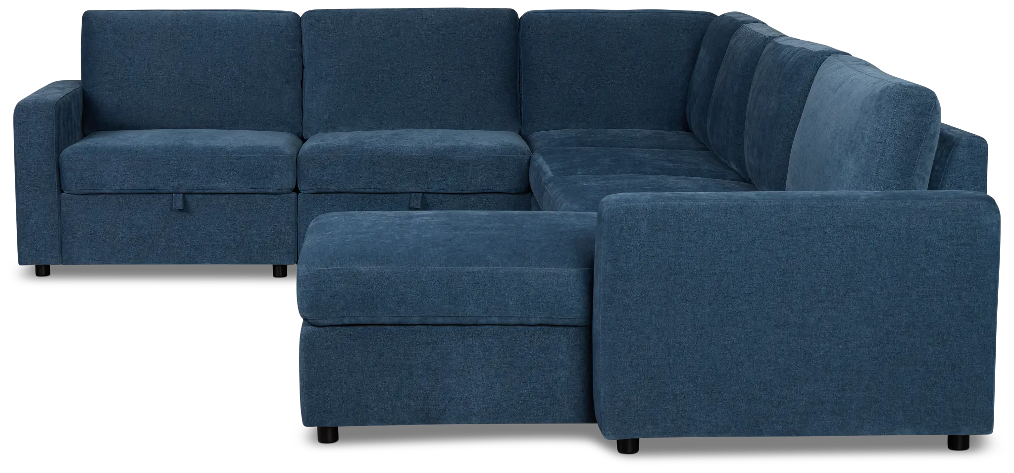 Addie Blue Fabric Medium Right Chaise Storage Sleeper Sectional Addie Blue Fabric Medium Right Chaise Storage Sleeper Sectional