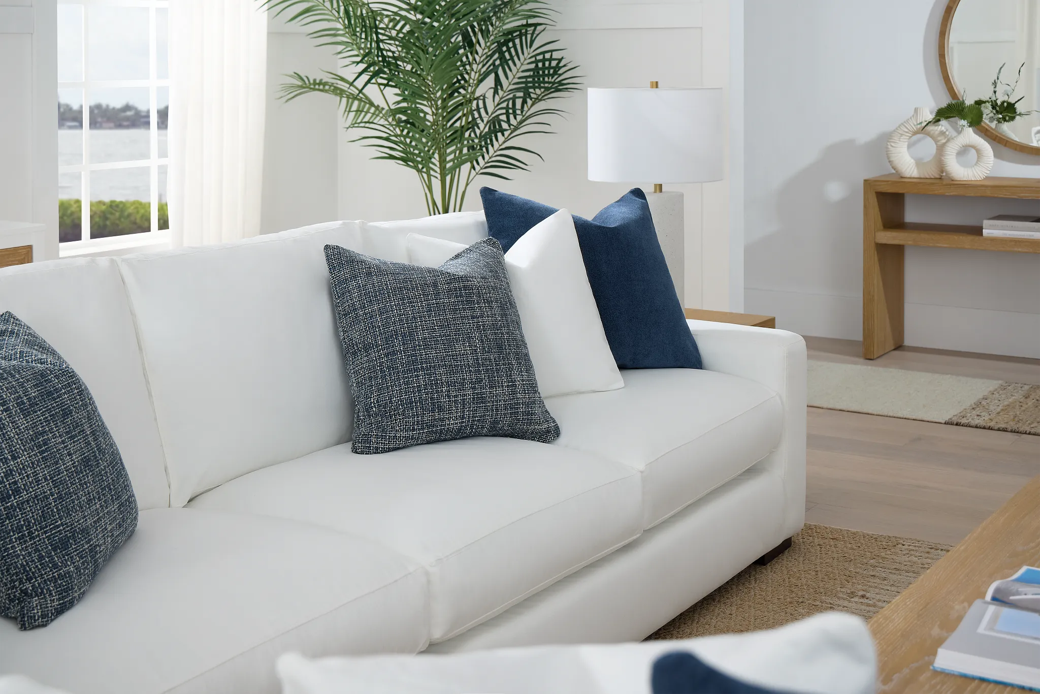 Sutt Dark Blue 22" Accent Pillow