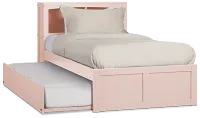 Charleston Pink Bookcase Trundle Bed