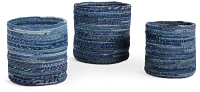 Ira Dark Blue Set Of 3 Basket