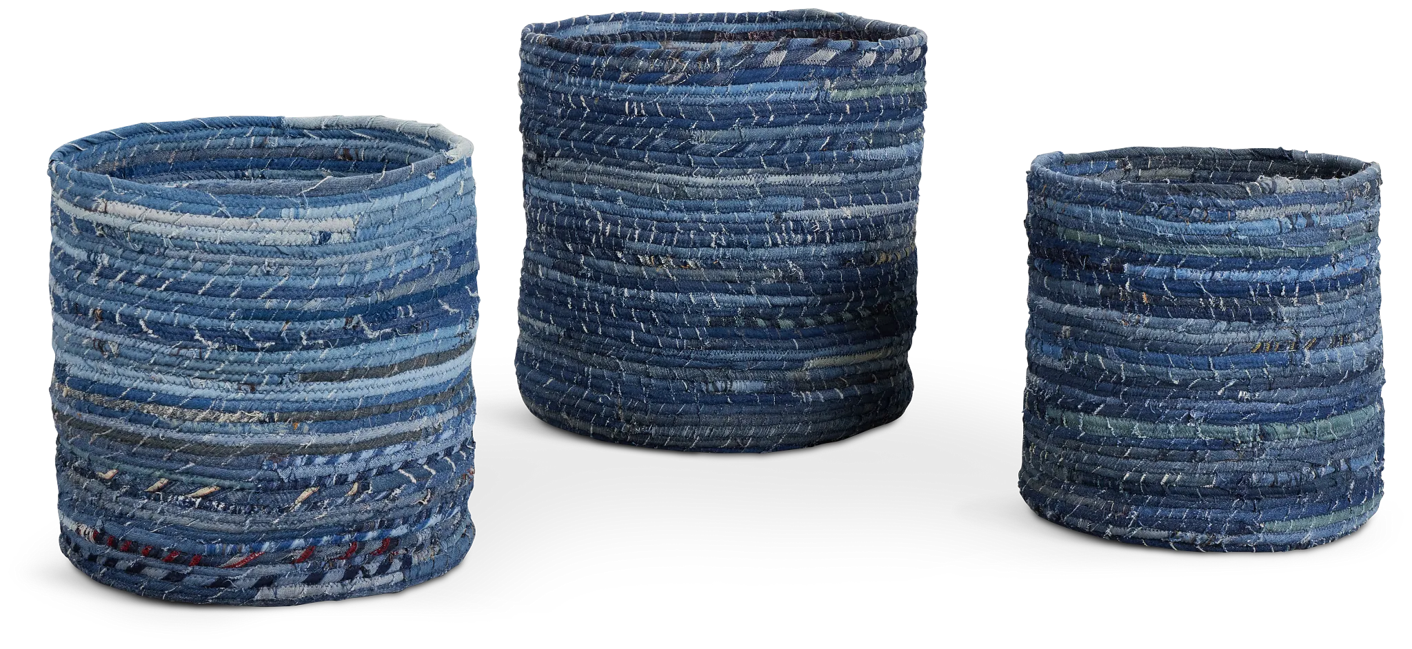 Ira Dark Blue Set Of 3 Basket