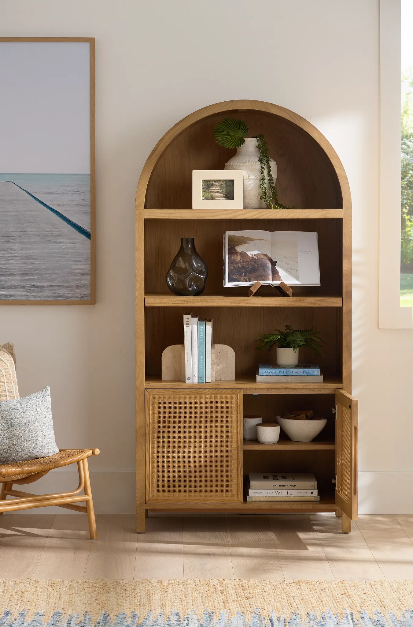 Pacific Light Tone Arched Bookcase