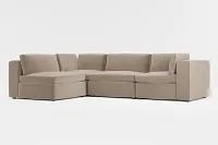 Destin Joya Beige Velvet 4-piece Modular Sectional