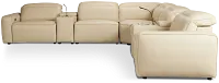 Tidal Beige Lthr/vinyl Large Dual Power Reclining Two-arm Sectional