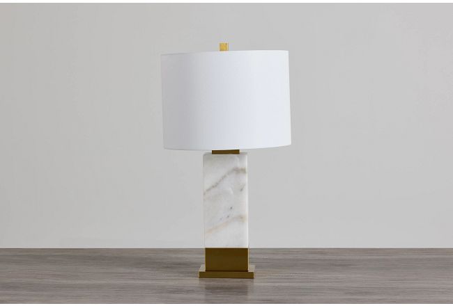 Reign White Marble Table Lamp