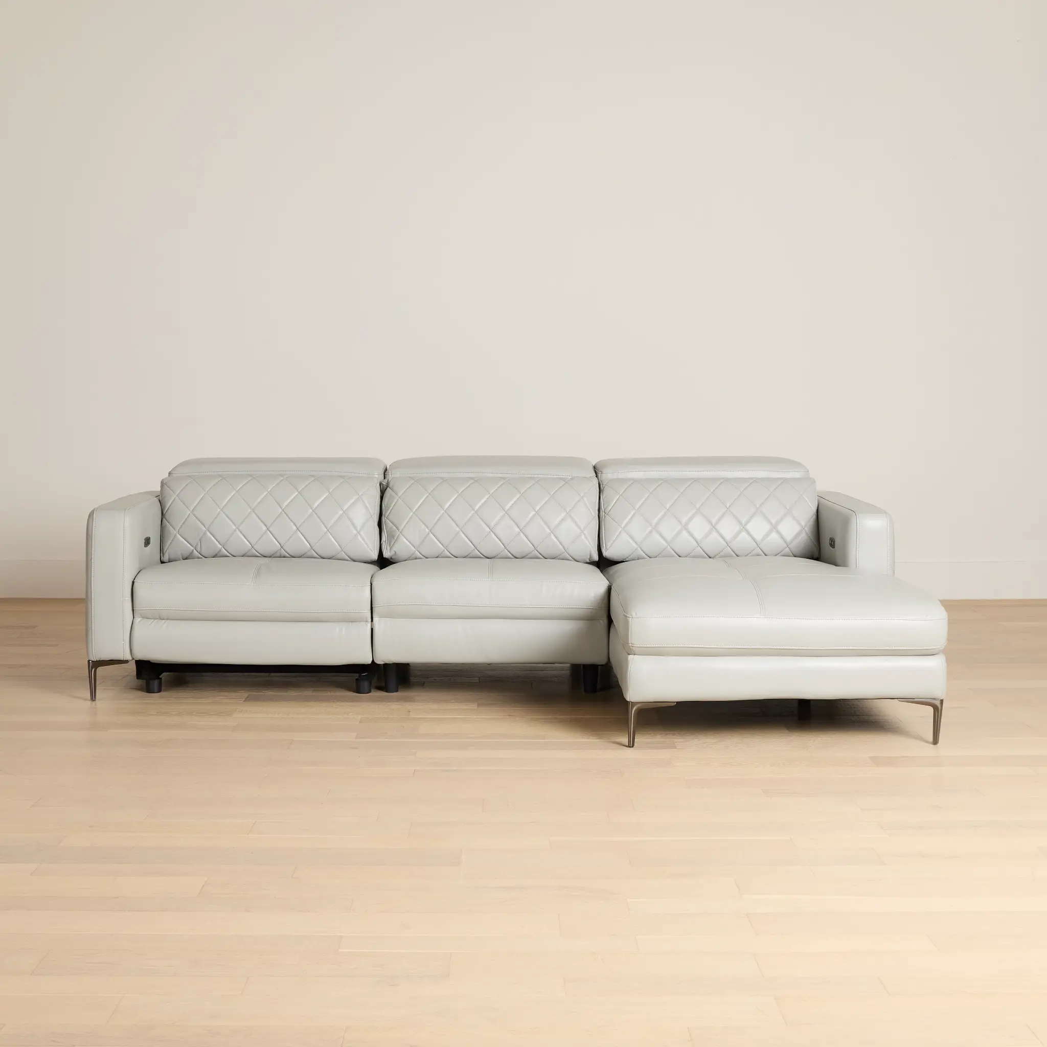 Ava Light Gray Micro Right Chaise Power Reclining Sectional Ava Light Gray Micro Right Chaise Power Reclining Sectional