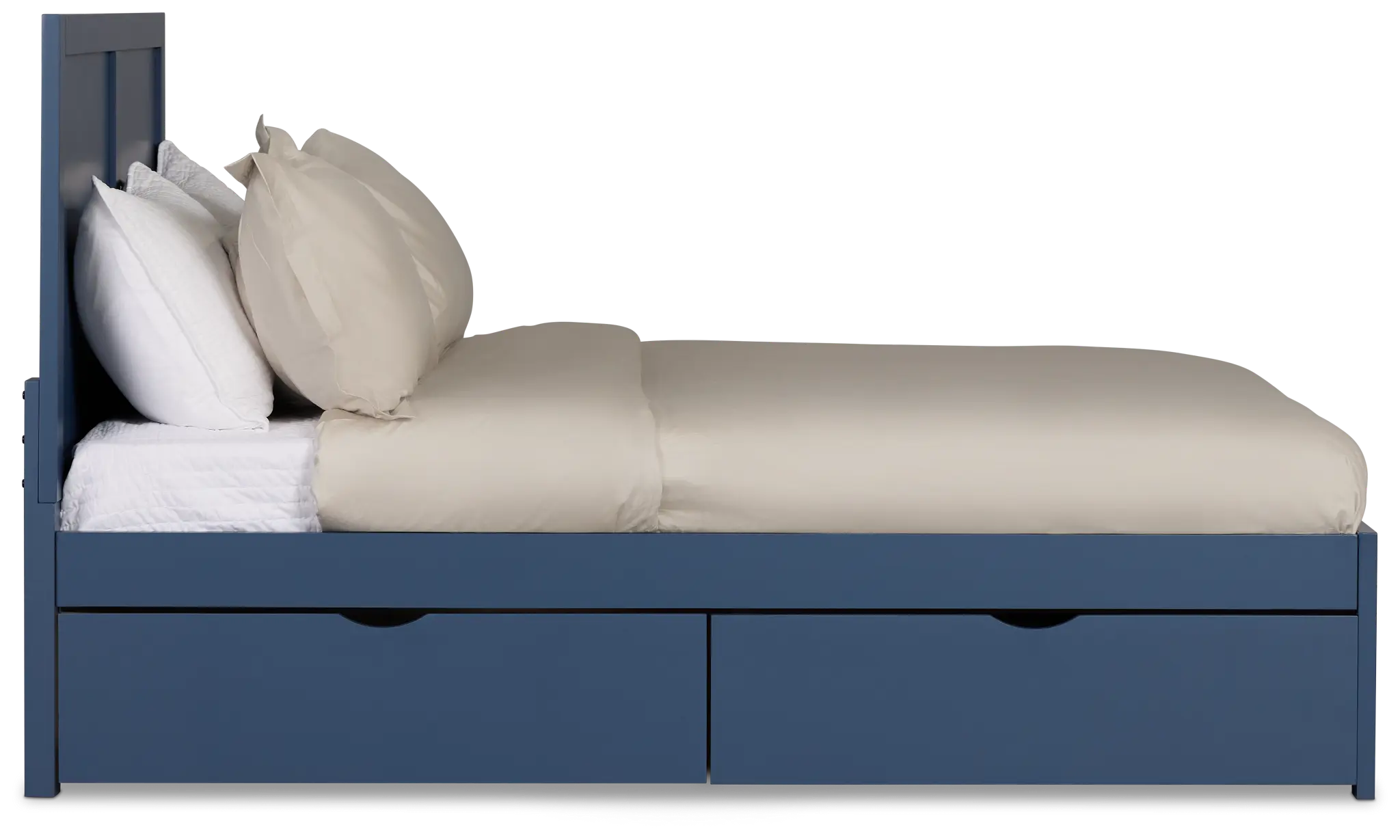 Charleston Dark Blue Panel Bed With 4 Storage Drawers Charleston Dark Blue Panel Bed With 4 Storage Drawers