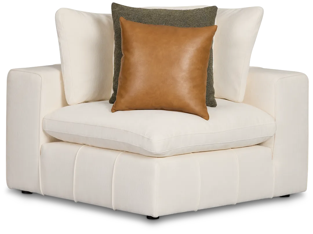 Cruz White Fabric Corner Chair