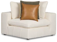 Cruz White Fabric Corner Chair