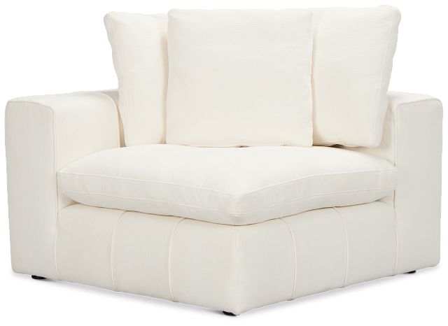 Cruz White Fabric Corner Chair