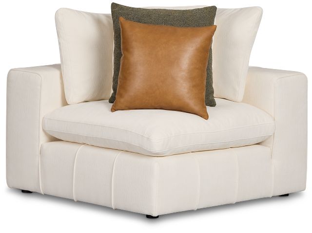Cruz White Fabric Corner Chair