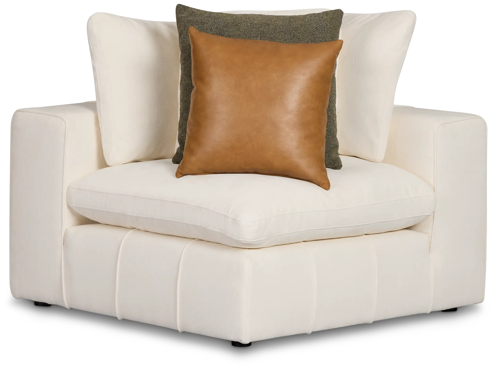 Cruz White Fabric Corner Chair Cruz White Fabric Corner Chair