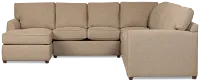 Tate Brown Fabric Large Left Chaise Sectional
