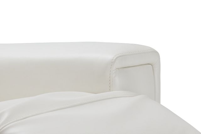 Porto White Lthr/vinyl Power Reclining Console Loveseat
