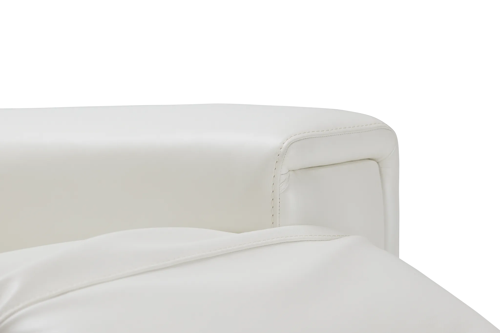 Porto White Lthr/vinyl Power Reclining Console Loveseat
