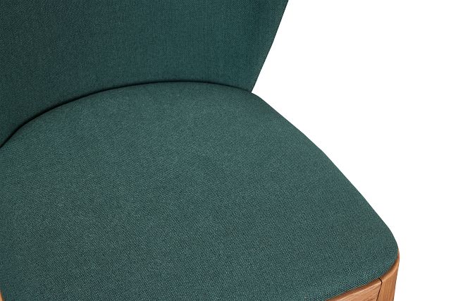 Nomad Dark Green Upholstered Side Chair With Light Tone Legs