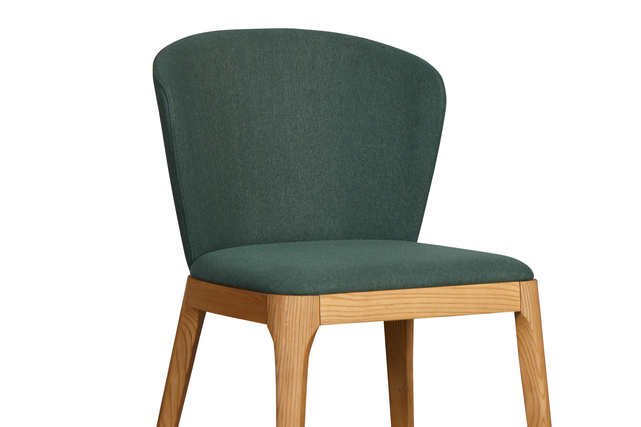 Nomad Dark Green Upholstered Side Chair With Light Tone Legs
