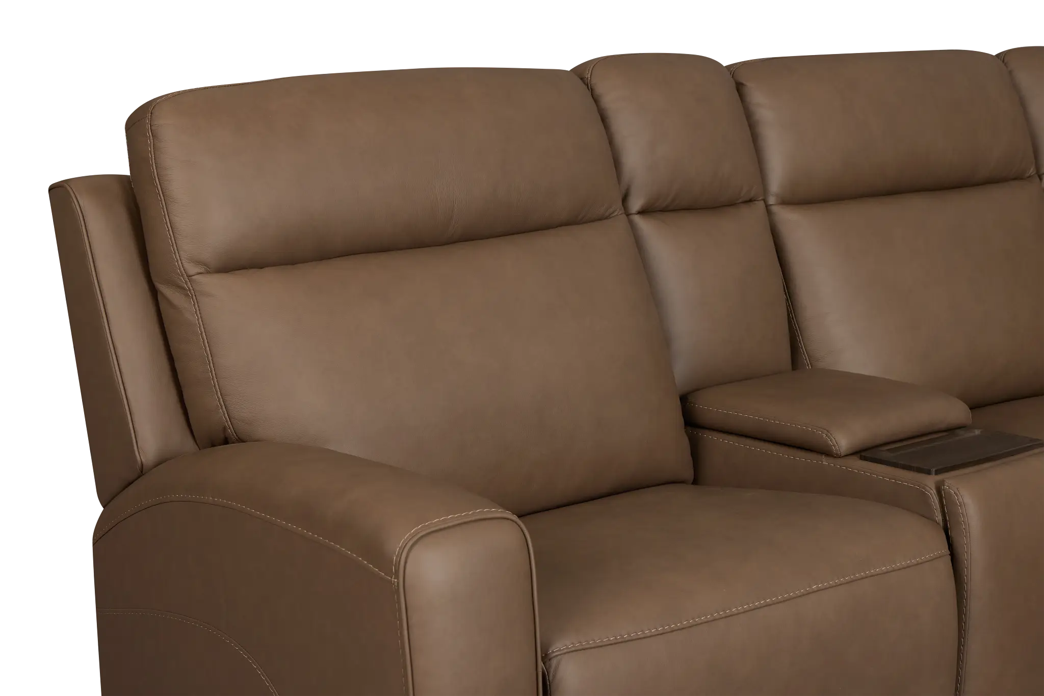 Flexsteel Belmont Dark Brown Lthr/vinyl Large Dual Power Reclining Two-arm Sectional Flexsteel Belmont Dark Brown Lthr/vinyl Large Dual Power Reclining Two-arm Sectional