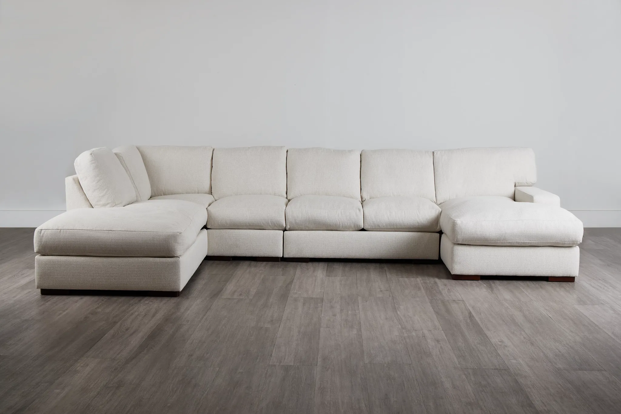 Veronica White Down Large Left Bumper Sectional