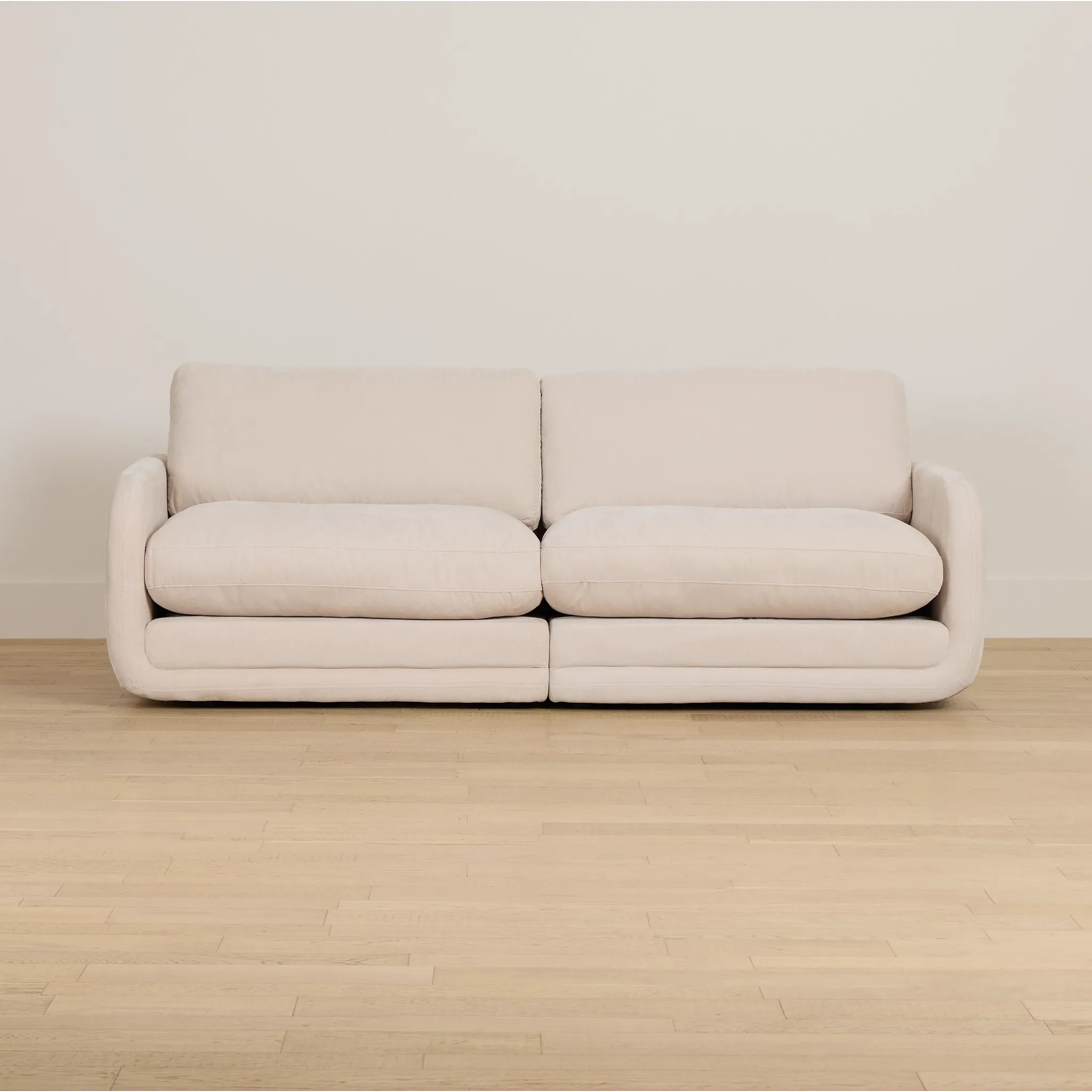 Jules Ivory Velvet 2 Piece Modular Sofa