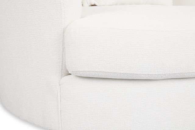 Everly White Fabric Swivel Chair