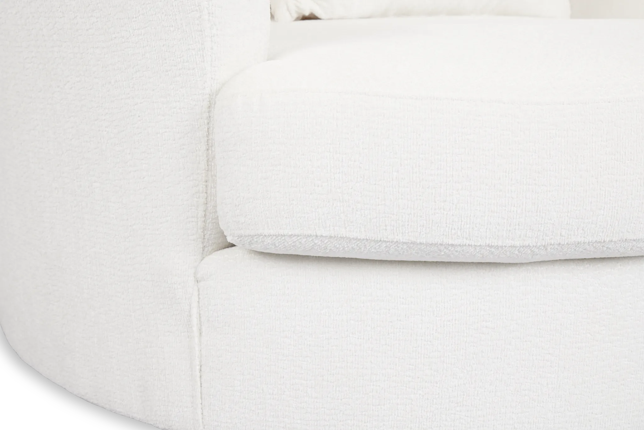 Everly White Fabric Swivel Chair