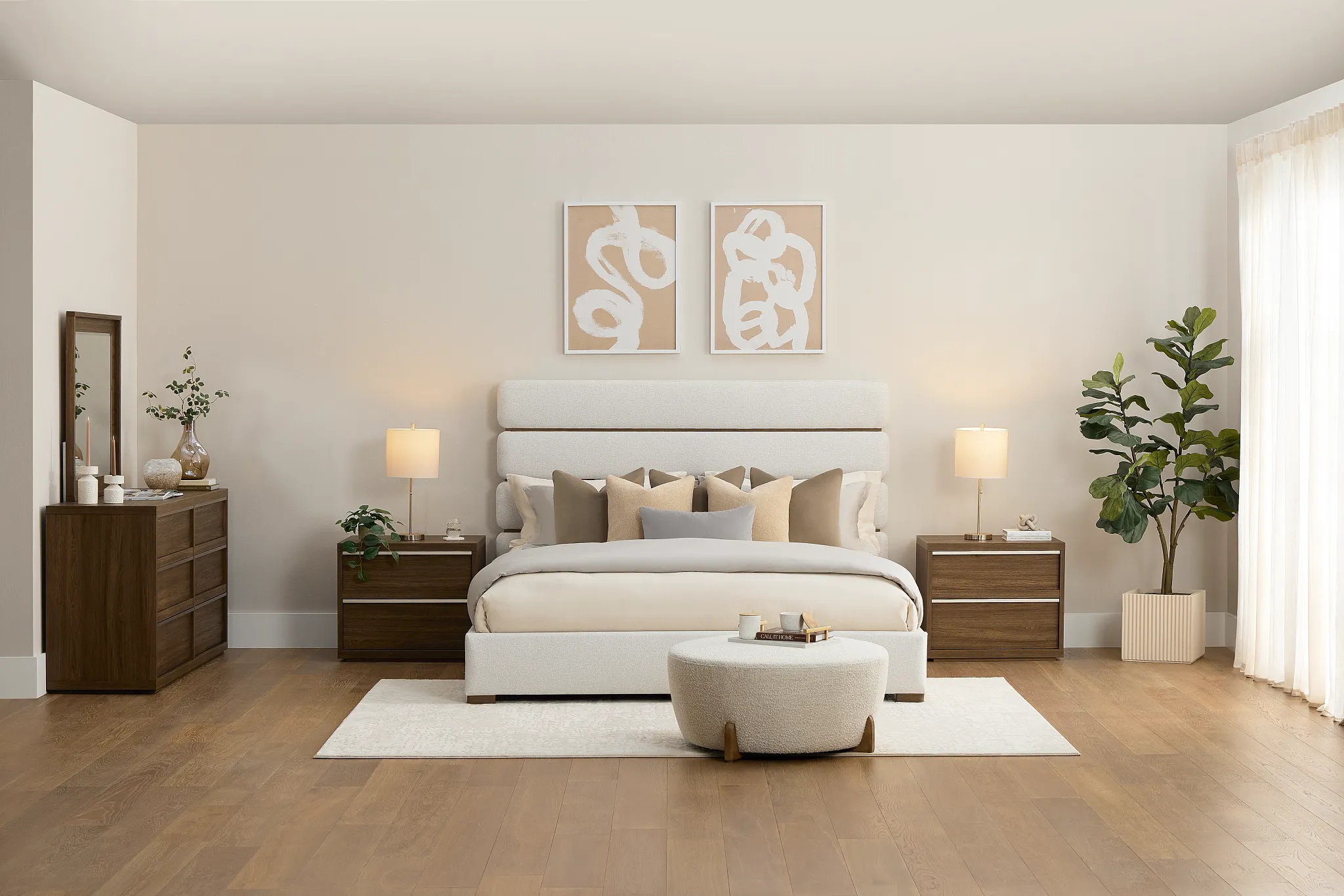 Capraia Dark Tone Panel Bed